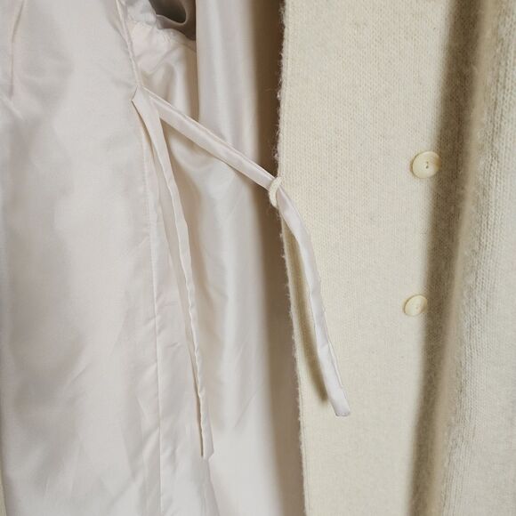 Vintage 80s Hilda Ltd Iceland Boiled Wool Maxi Long Coat Scarf Set S Nordic - Picture 12 of 14